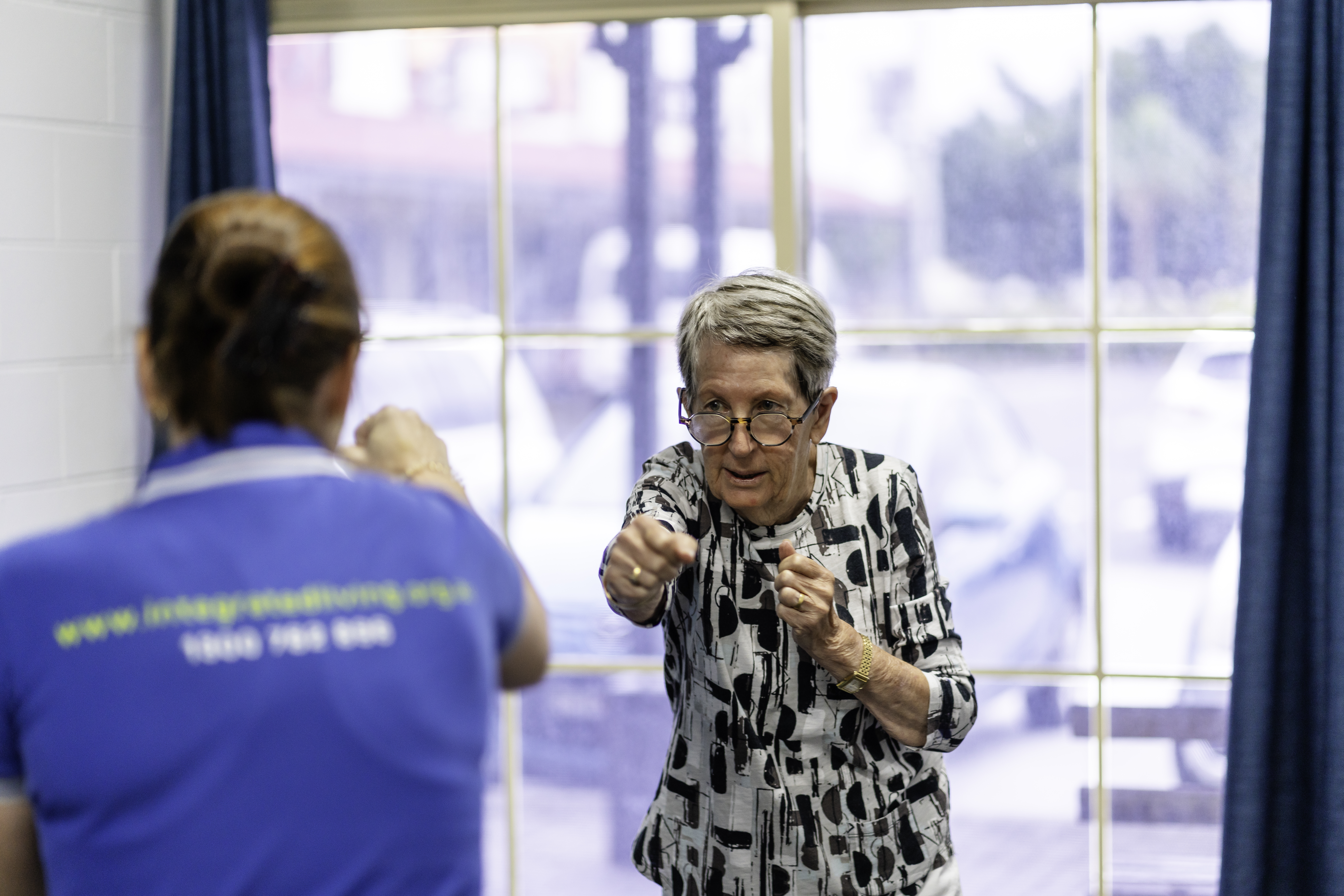 Rhonda doing PD exercises with Mel (1)